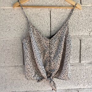 NWOT Abercrombie & Fitch satin leopard print tank top